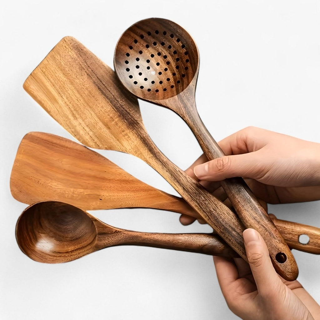 11-piece heat-resistant wooden kitchen set - WoodChef