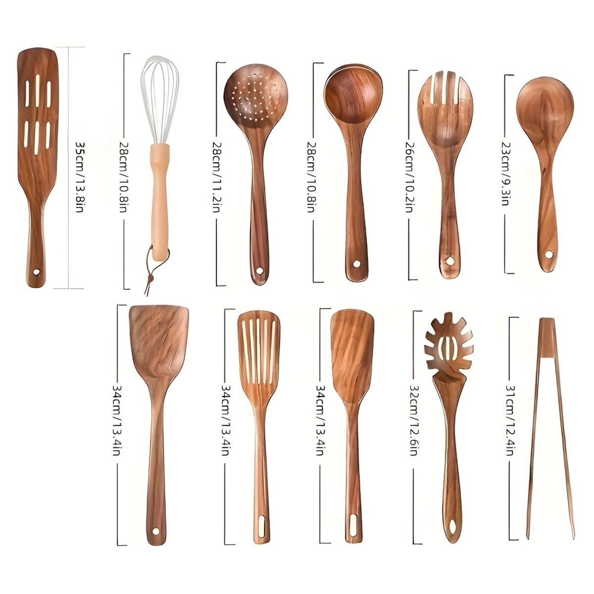 11-piece heat-resistant wooden kitchen set - WoodChef