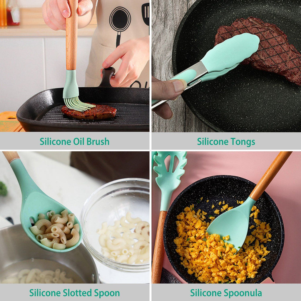 11-Piece Silicone Kitchen Utensils Set – Heat Resistant